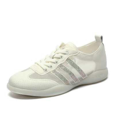 Sneakers Women Summer 2021 New Breathable Mesh Lace Up Female Casual Shoes Rhinestone Student Shoes Women