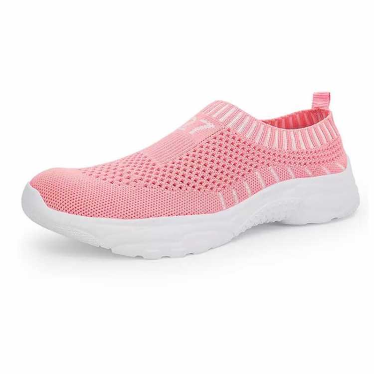 Flat Shoes For Women Ladies Sock Shoes Slip On Summer Breathable Mesh Fashion Casual Fly Weave Soft Loafers Black Sneakers